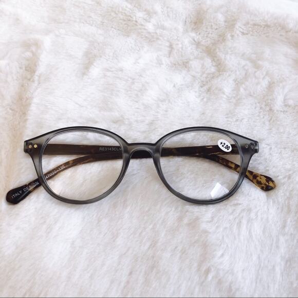 Miles Gray Classic Round Reader Glasses - Picture 1 of 8